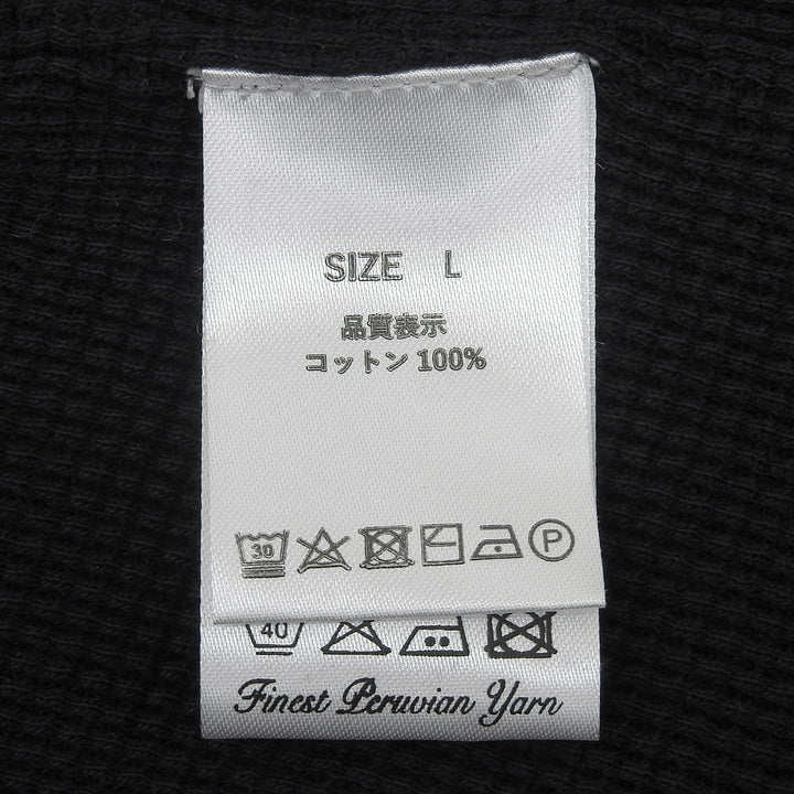 Pristine WILLY CHAVARRIA sweat WAFFLE LINED LS BUFFALO T black cotton mens L