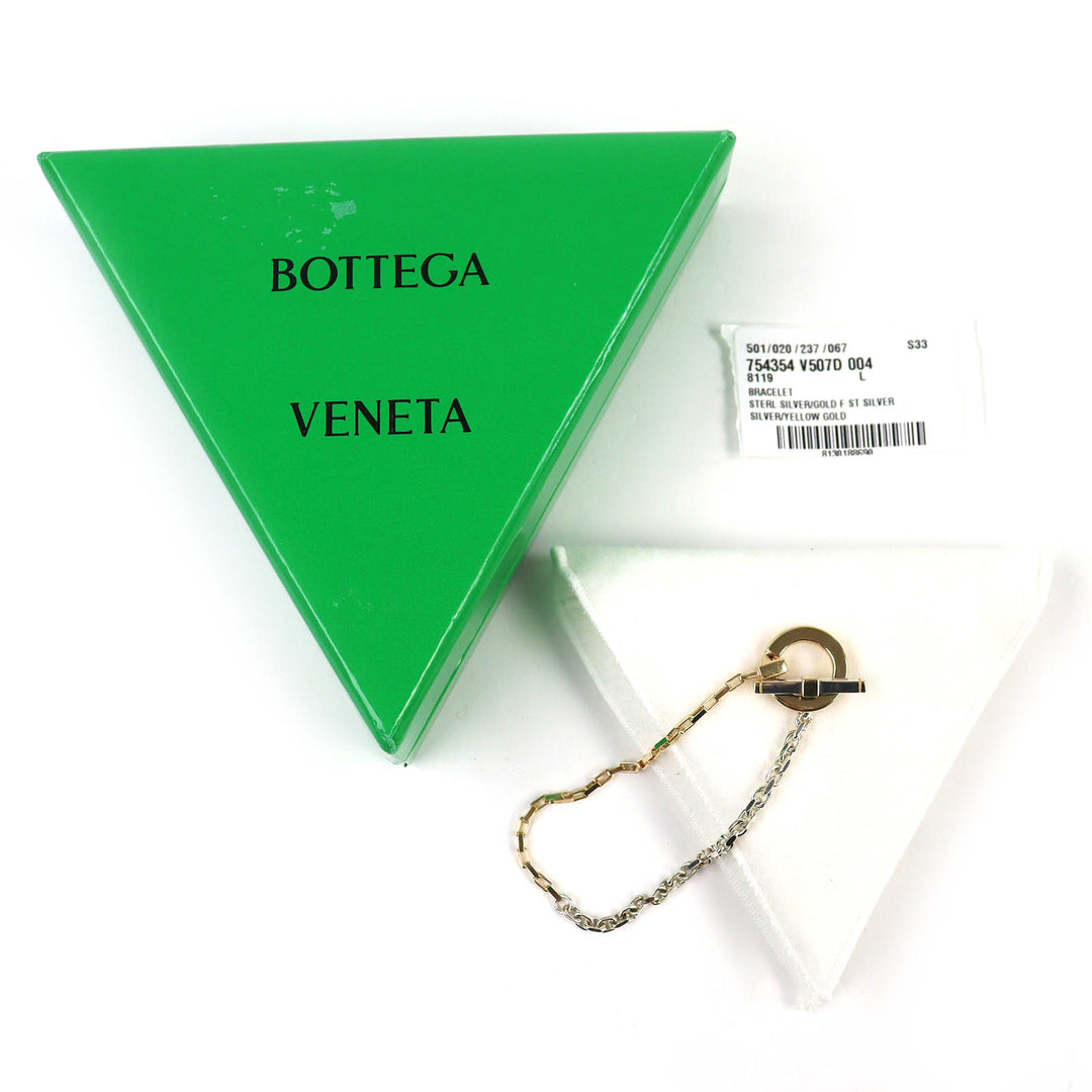 Great BOTTEGAVENETA Two-tone Chain Bracelet Accessories AG925 L 754354 V507D