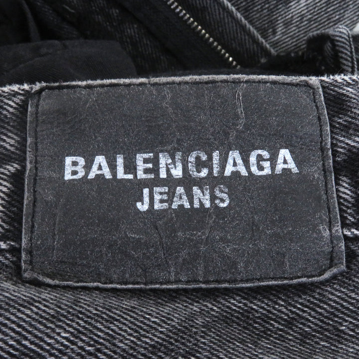 素晴らしい BALENCIAGA デニムパンツ フレアデニム ウォッシュドフレア ブラック XXS 697829