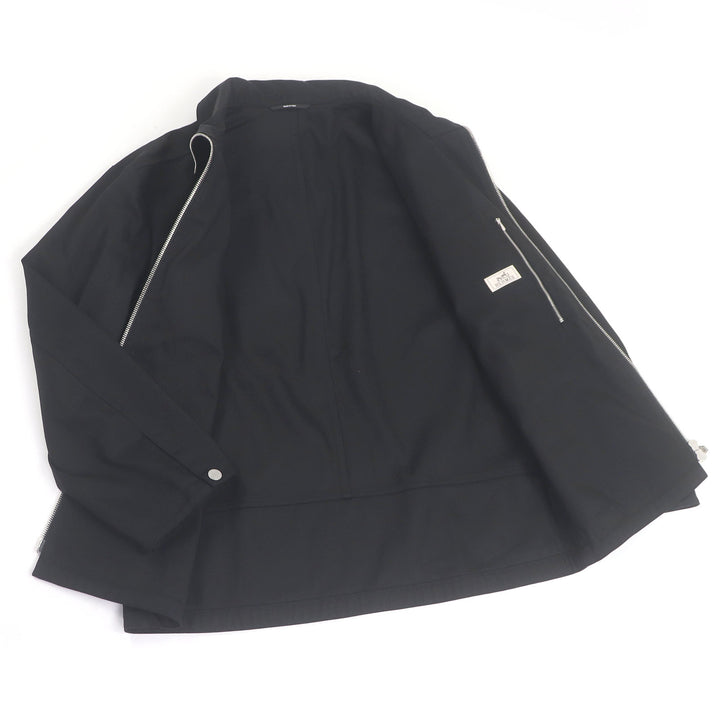 Excellent HERMES Jacket Serie button H logo zip black Nylon mens 46