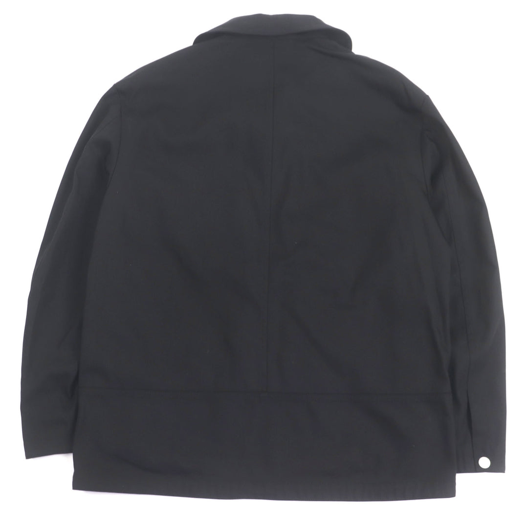 Excellent HERMES Jacket Serie button H logo zip black Nylon mens 46