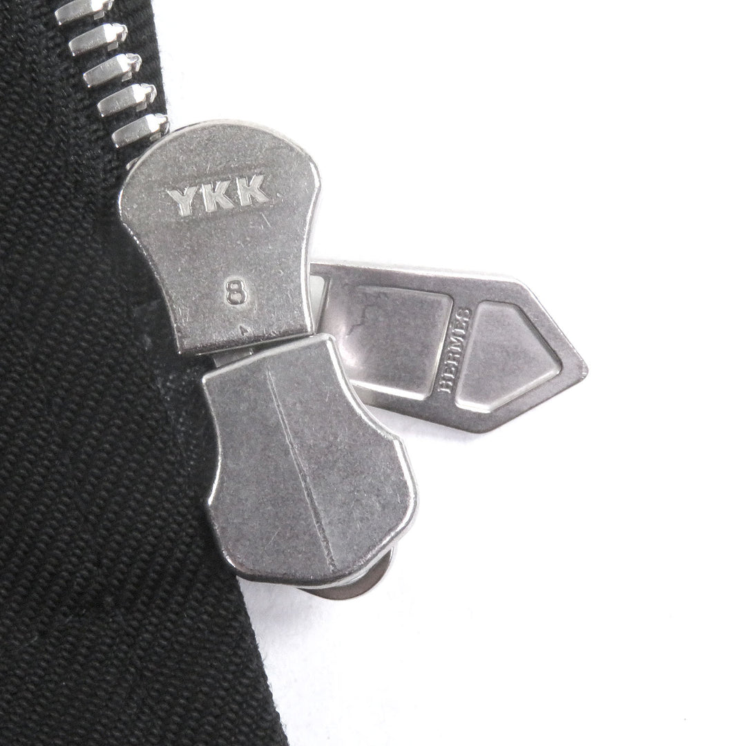 Excellent HERMES Jacket Serie button H logo zip black Nylon mens 46