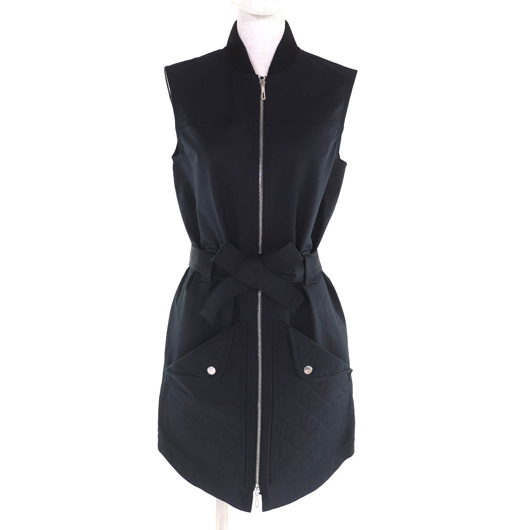 Pristine HERMES Serie Button Equestre Deal Zip-Up Sleeveless Dress 34 5E0552DQ