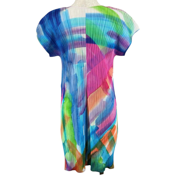 Excellent PLEATS PLEASE one piece V neck multicolor polyester Women 3 PP01-JT688