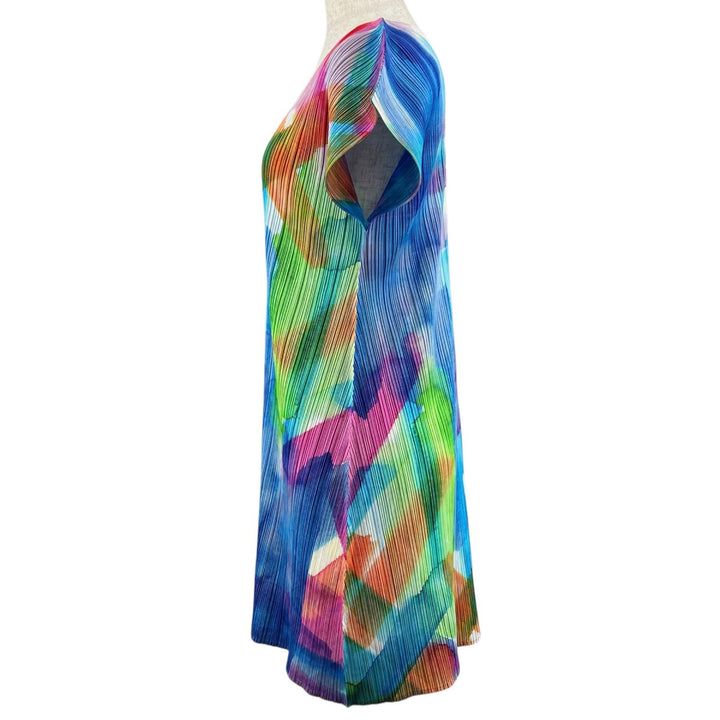 Excellent PLEATS PLEASE one piece V neck multicolor polyester Women 3 PP01-JT688