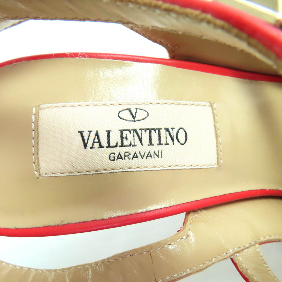 Great Valentino Garavani pumps Rockstud pointed toe Red leather Women 36