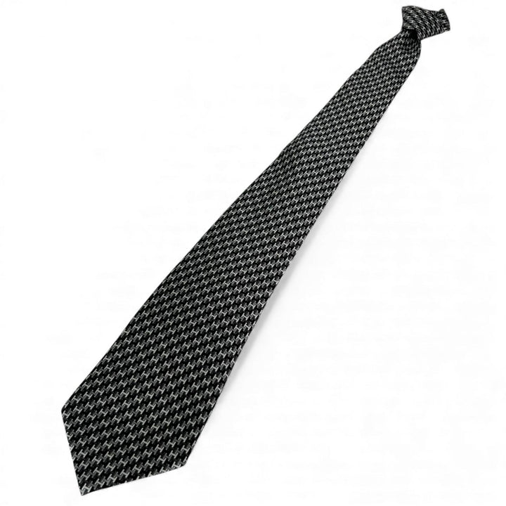 Pristine HERMES tie H logo total pattern gray silk mens 5425 OA