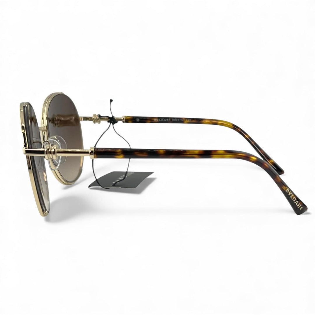 Excellent BVLGARI sunglasses Gradation Gold brown mens 6135
