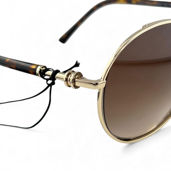 Excellent BVLGARI sunglasses Gradation Gold brown mens 6135