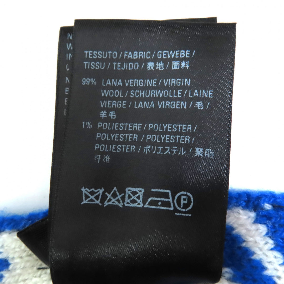 素晴らしい BALENCIAGA スカーフ 大きなジャカードロゴ ブルー ホワイト ウール レディース 612960