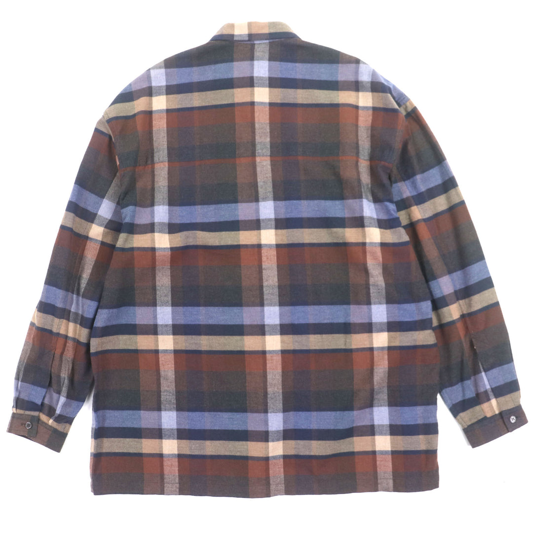 素晴らしい E.TAUTZ 長袖シャツ LINEMAN SHIRT NV ブラウン ネイビー コットン メンズ XS