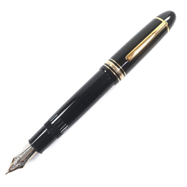 偉大な MONTBLANC 万年筆 マイスターシュテュック 149 ホワイトスター ブラックゴールド 14K メンズ