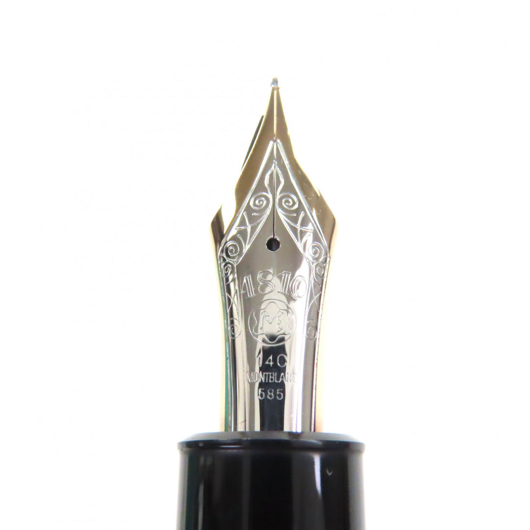 偉大な MONTBLANC 万年筆 マイスターシュテュック 149 ホワイトスター ブラックゴールド 14K メンズ