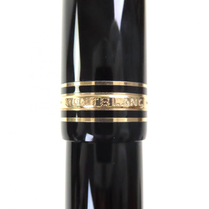 偉大な MONTBLANC 万年筆 マイスターシュテュック 149 ホワイトスター ブラックゴールド 14K メンズ