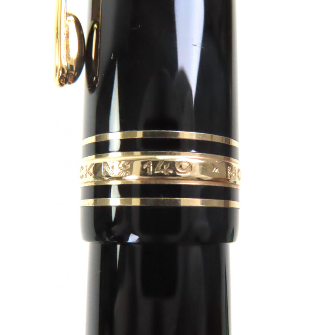 偉大な MONTBLANC 万年筆 マイスターシュテュック 149 ホワイトスター ブラックゴールド 14K メンズ