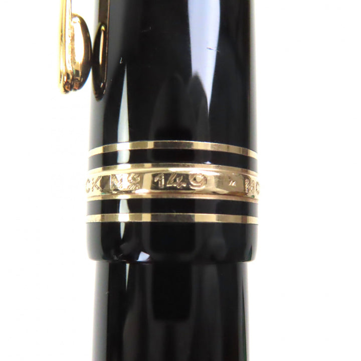 偉大な MONTBLANC 万年筆 マイスターシュテュック 149 ホワイトスター ブラックゴールド 14K メンズ