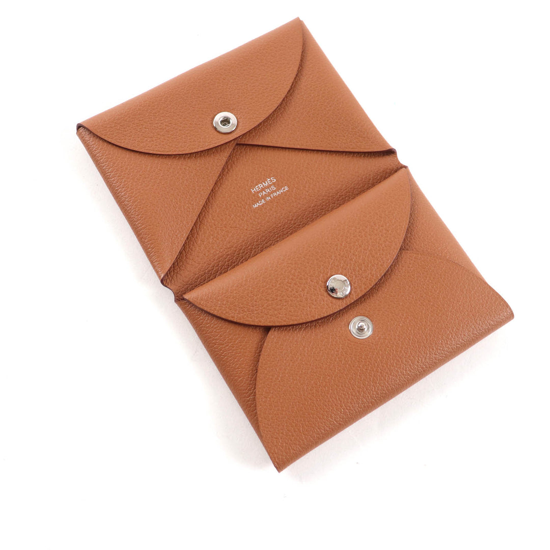 新品 HERMES コインケース カルヴィ デュオ エバーカラー レザー レディース