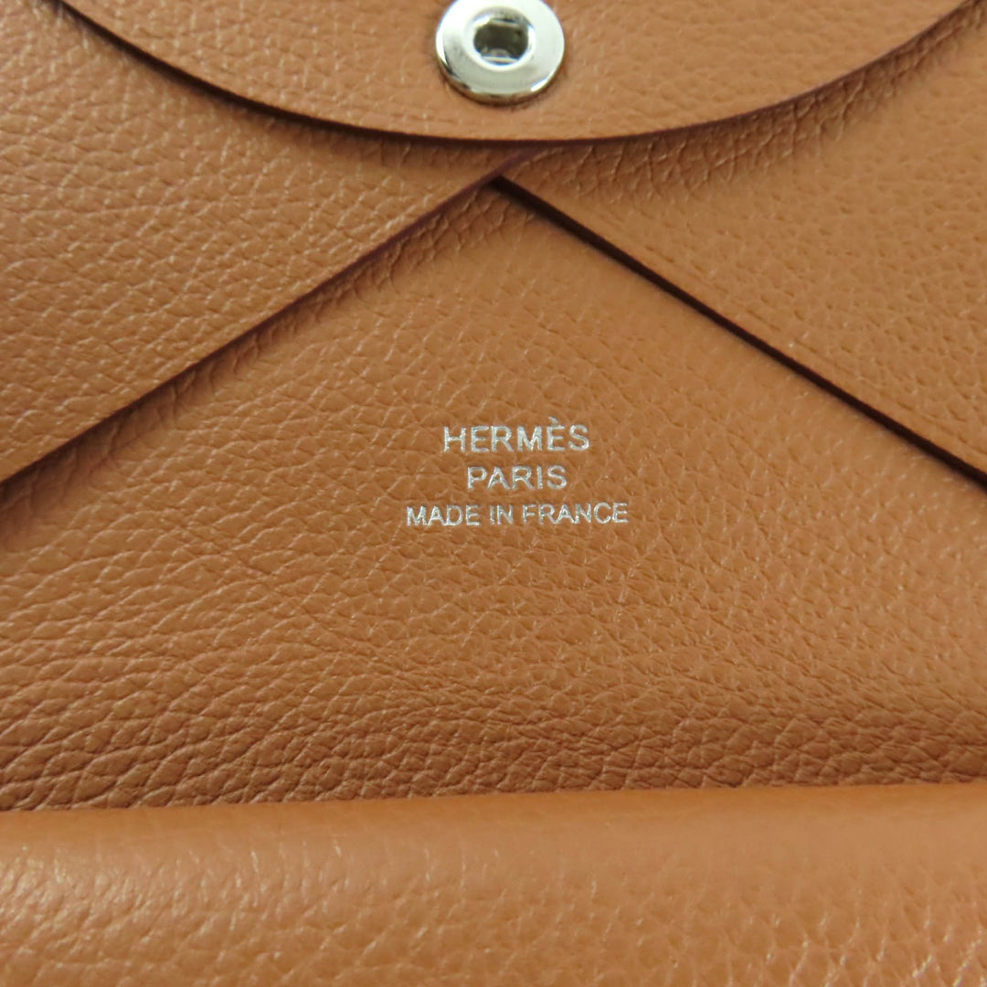 新品 HERMES コインケース カルヴィ デュオ エバーカラー レザー レディース