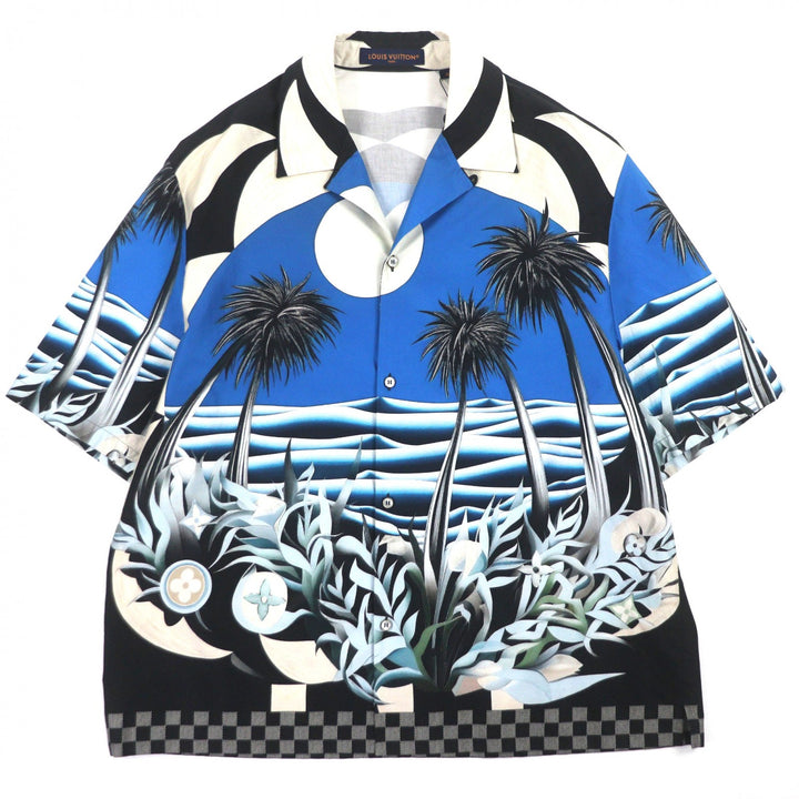 Pristine LOUIS VUITTON Short sleeve shirt blue cotton mens 1AFQYH