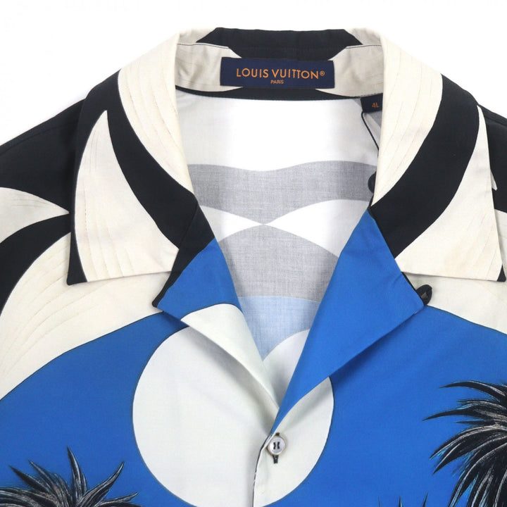 Pristine LOUIS VUITTON Short sleeve shirt blue cotton mens 1AFQYH