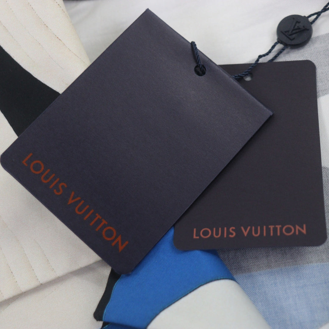 Pristine LOUIS VUITTON Short sleeve shirt blue cotton mens 1AFQYH
