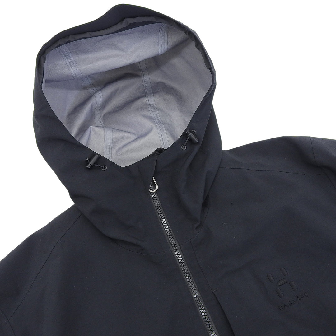 Great HAGLOFS mountain hoodie SELJA JACKET MEN black Nylon mens S