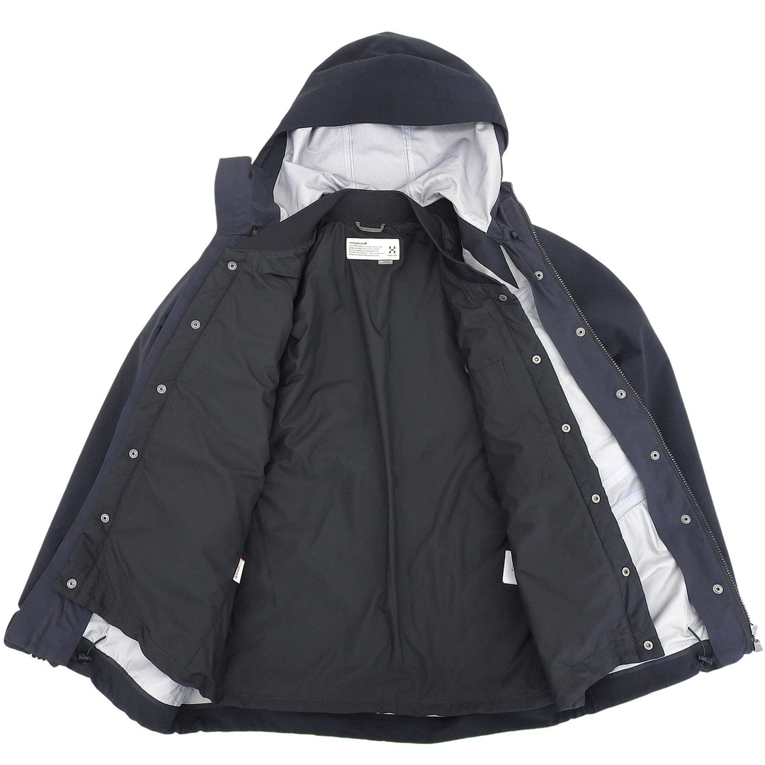 Great HAGLOFS mountain hoodie SELJA JACKET MEN black Nylon mens S