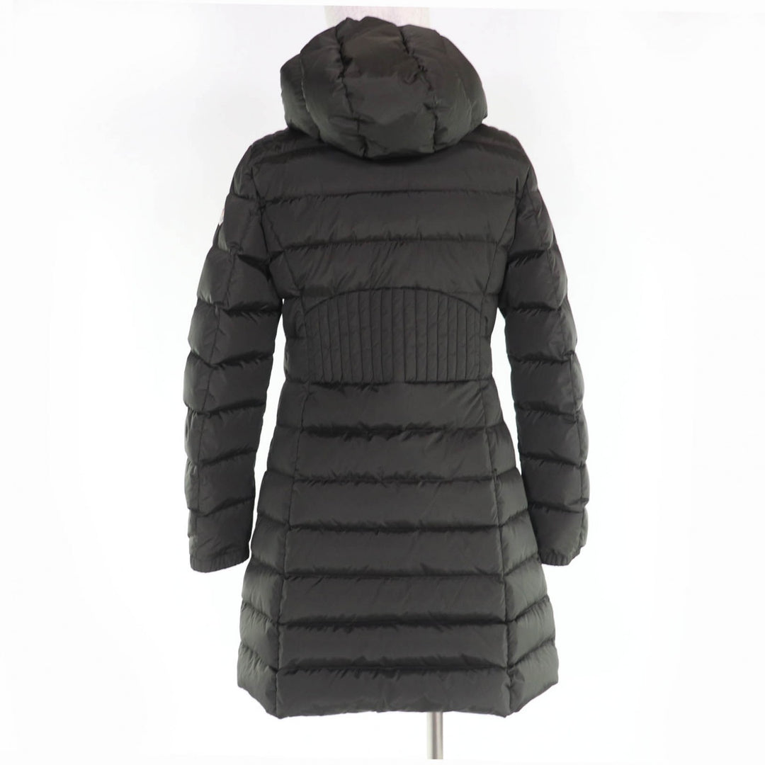 非常に良い MONCLER ダウンコート OROPHIN レザーロゴパッチ フード付き カーキ レディース 1