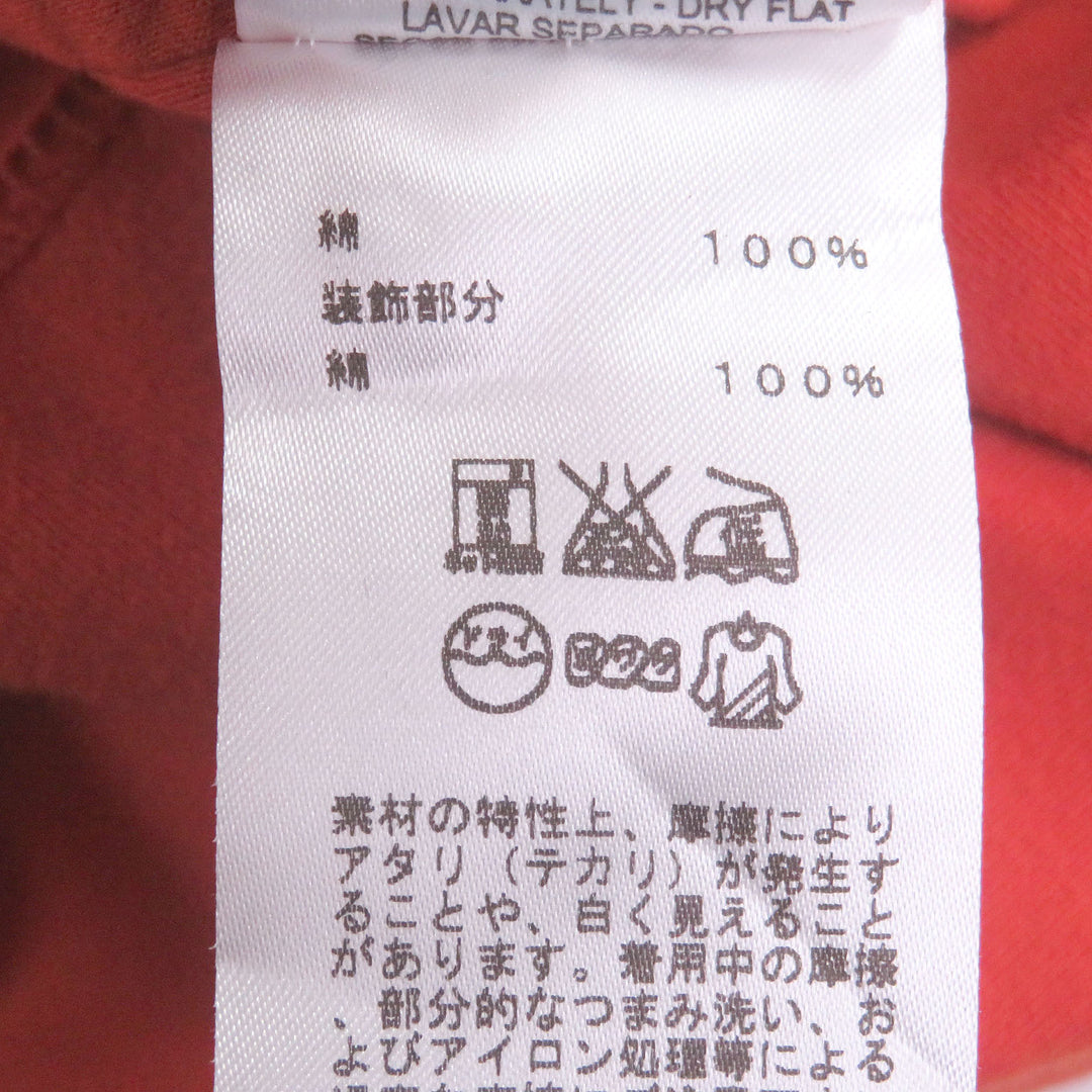 Excellent HERMES Short sleeve polo shirt Serie Button Side H Logo Orange