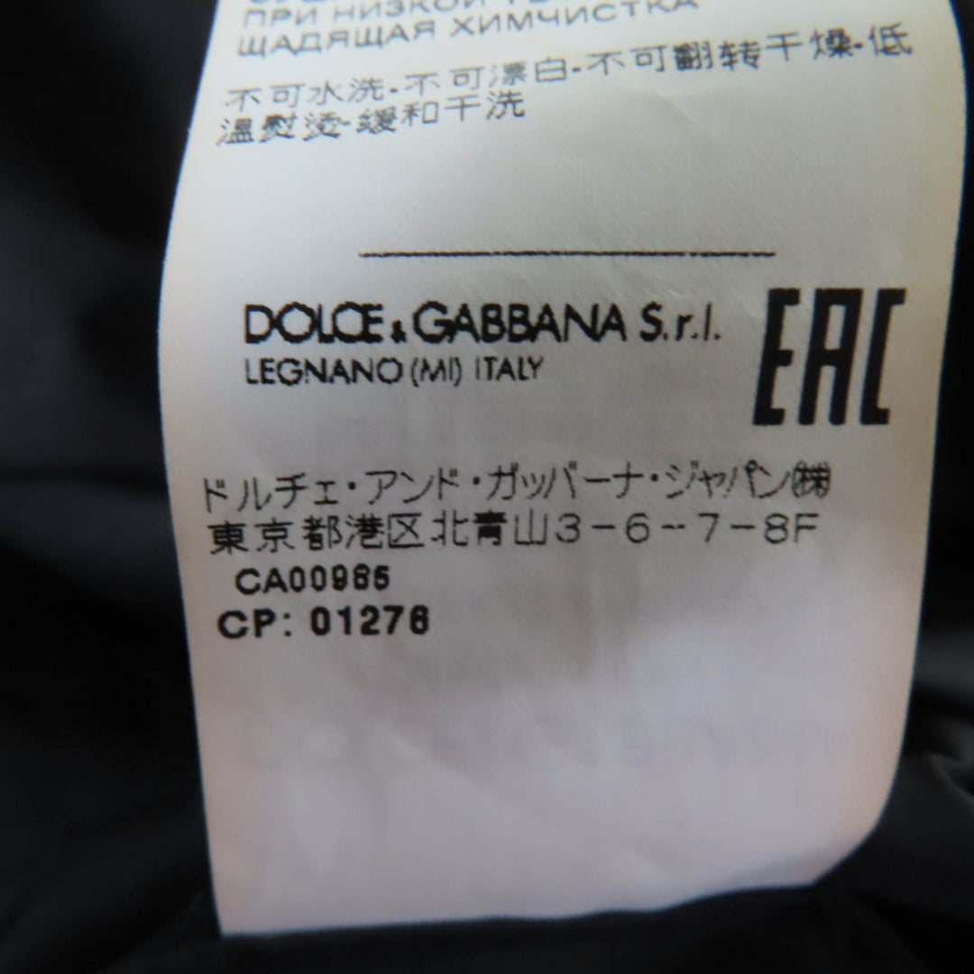 新品 ドルチェ＆ガッバーナ ダウンコート レッドローズプリント リバーシブル ブラック 42 F9F48T
