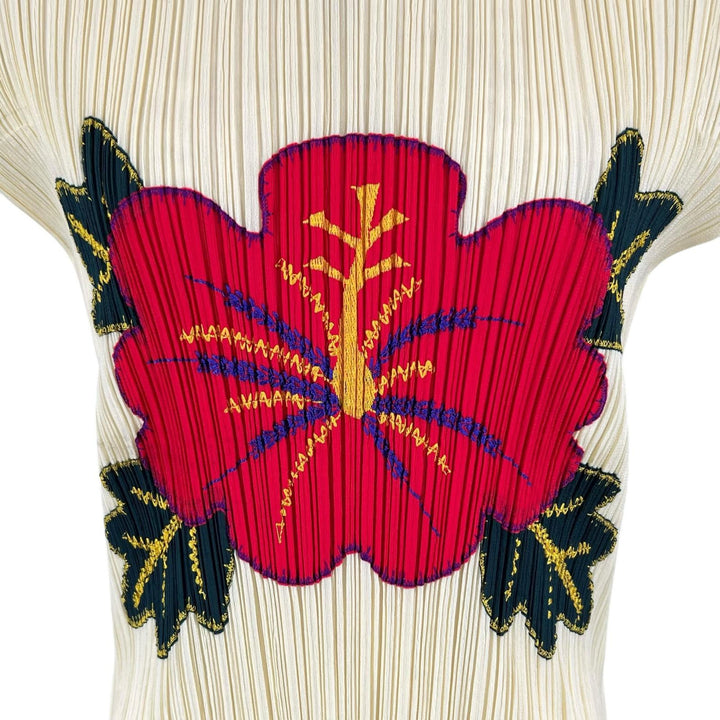 Great PLEATS PLEASE T-shirt Hibiscus/Fringe multicolor polyester 3 PP91-JK572