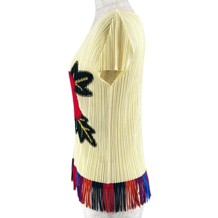 Great PLEATS PLEASE T-shirt Hibiscus/Fringe multicolor polyester 3 PP91-JK572