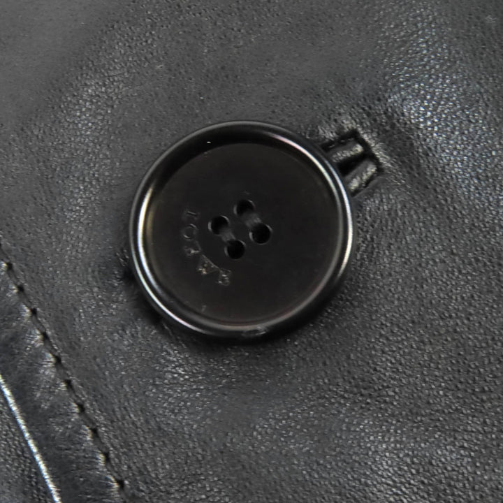 Very Good LOEWE Leather coat Anagram Embossed Logo Chin Strap Lamb black 48