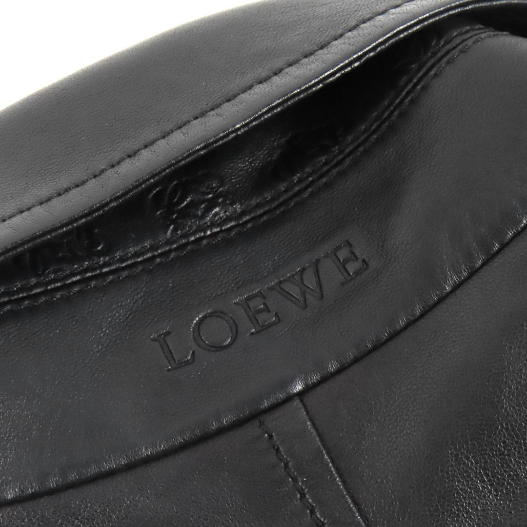 Very Good LOEWE Leather coat Anagram Embossed Logo Chin Strap Lamb black 48