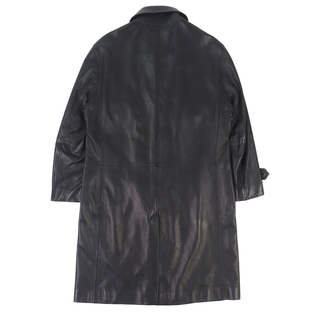 Very Good LOEWE Leather coat Anagram Embossed Logo Chin Strap Lamb black 48