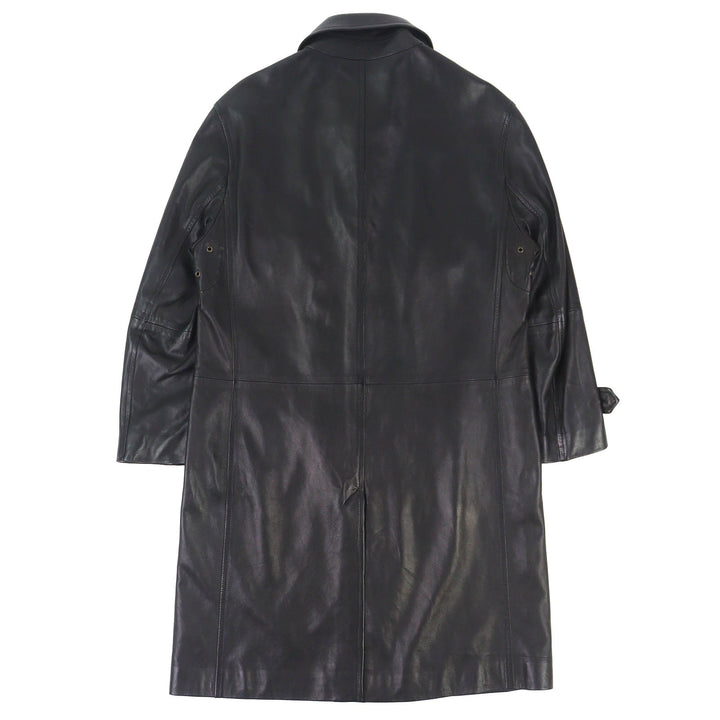 Very Good LOEWE Leather coat Anagram Embossed Logo Chin Strap Lamb black 48