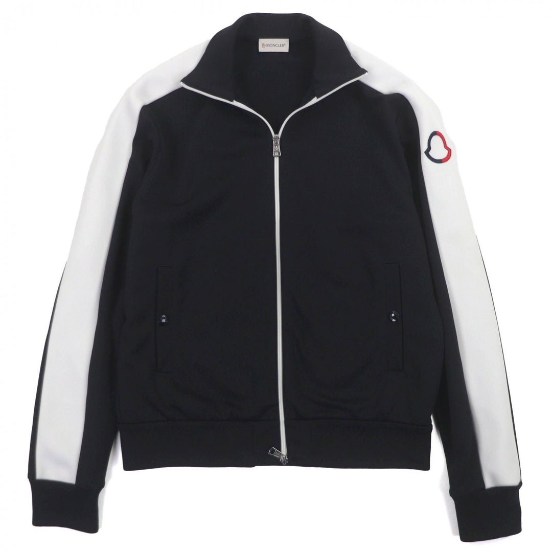 Excellent MONCLER Track jacket MAGLIA APERTA CON ZIP black polyester mens XS