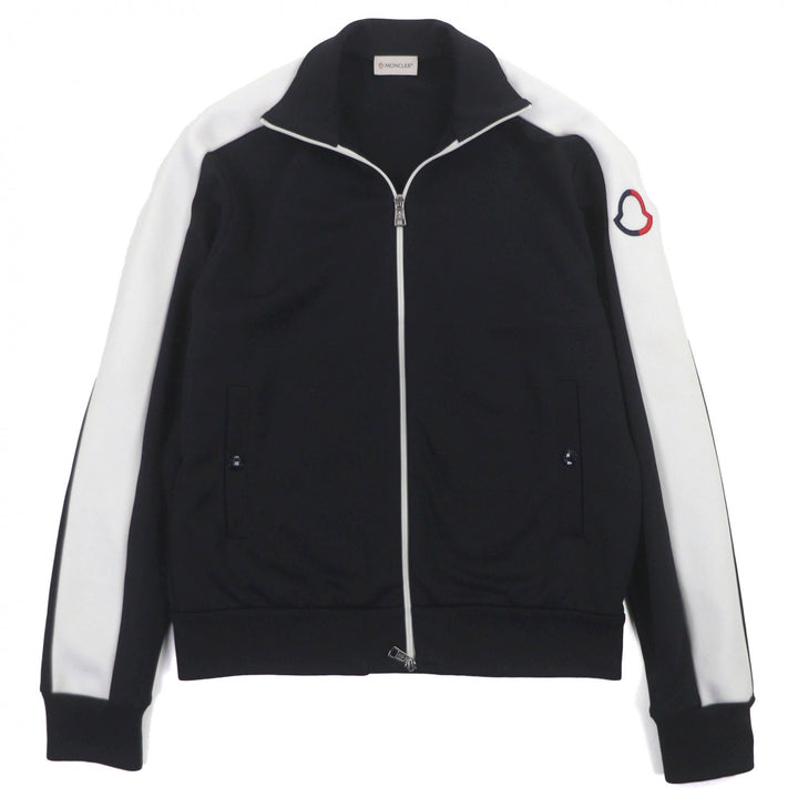 Excellent MONCLER Track jacket MAGLIA APERTA CON ZIP black polyester mens XS