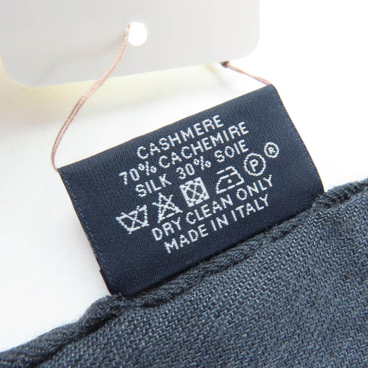 新品 HERMES ストール ドット柄 フリンジ付き大判ショール グレー カシミア レディース