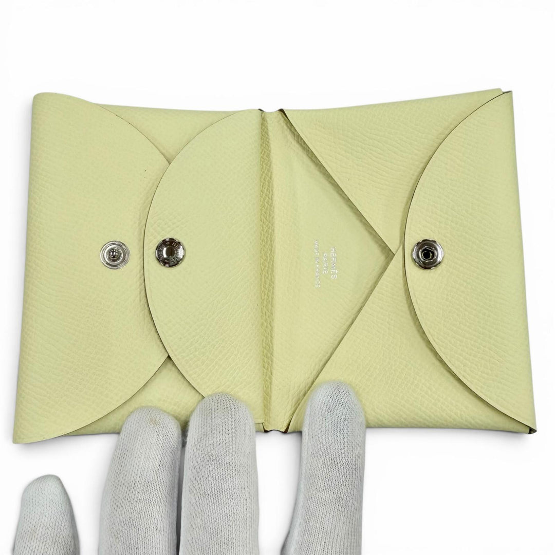 Pristine HERMES Coin case Calvi duo Epsom Leather Women