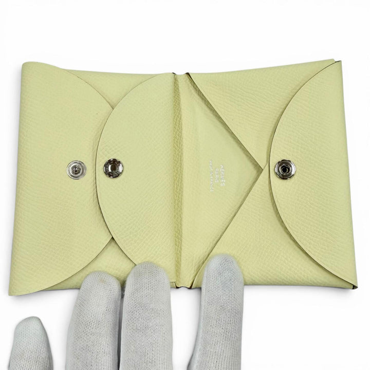 Pristine HERMES Coin case Calvi duo Epsom Leather Women