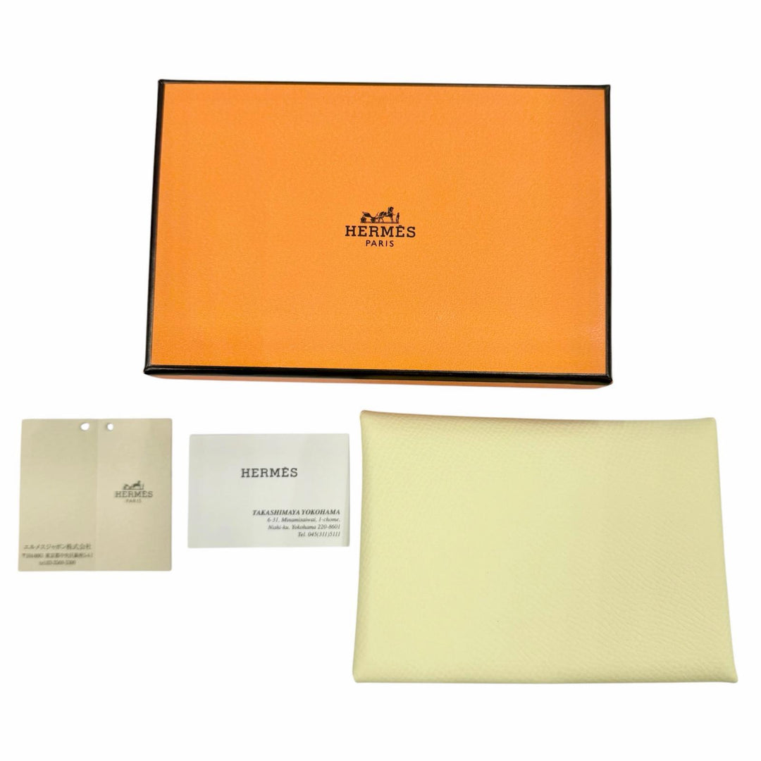 Pristine HERMES Coin case Calvi duo Epsom Leather Women