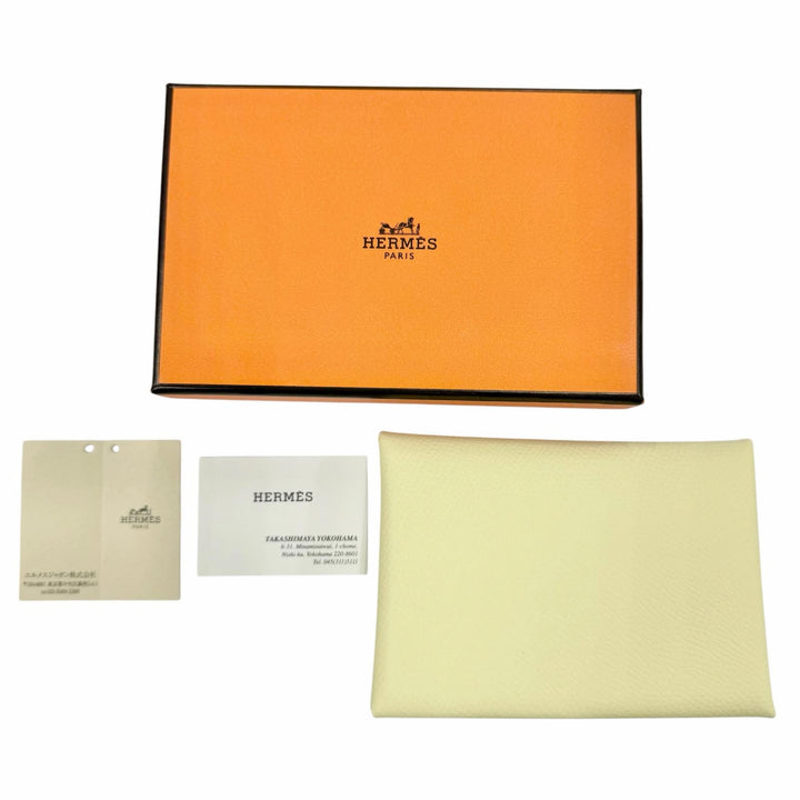 Pristine HERMES Coin case Calvi duo Epsom Leather Women