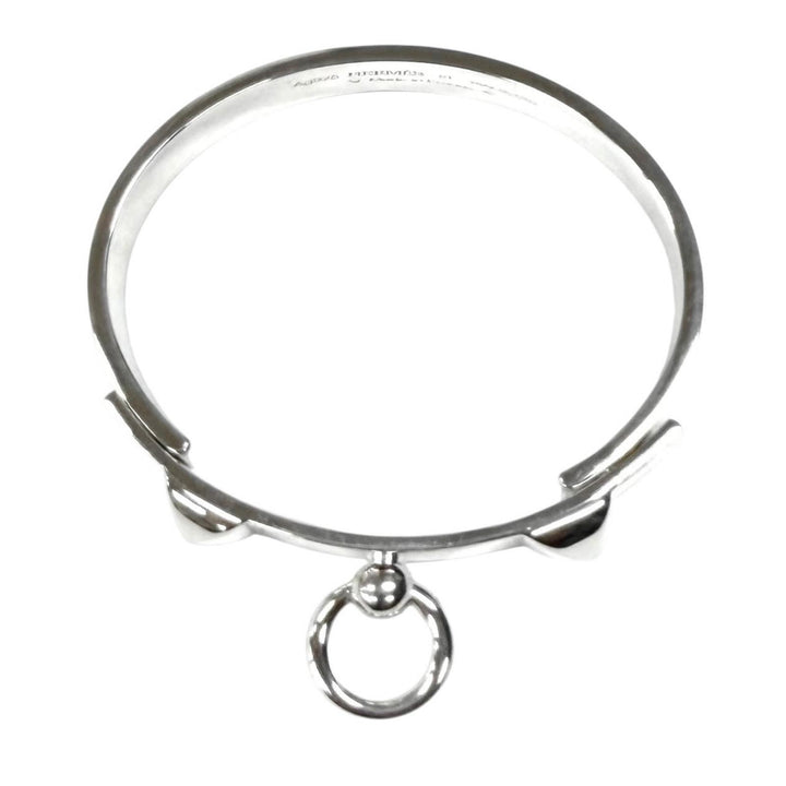 Great HERMES Bangle Collier de Chien Bracelet ST Silver AG925 Women