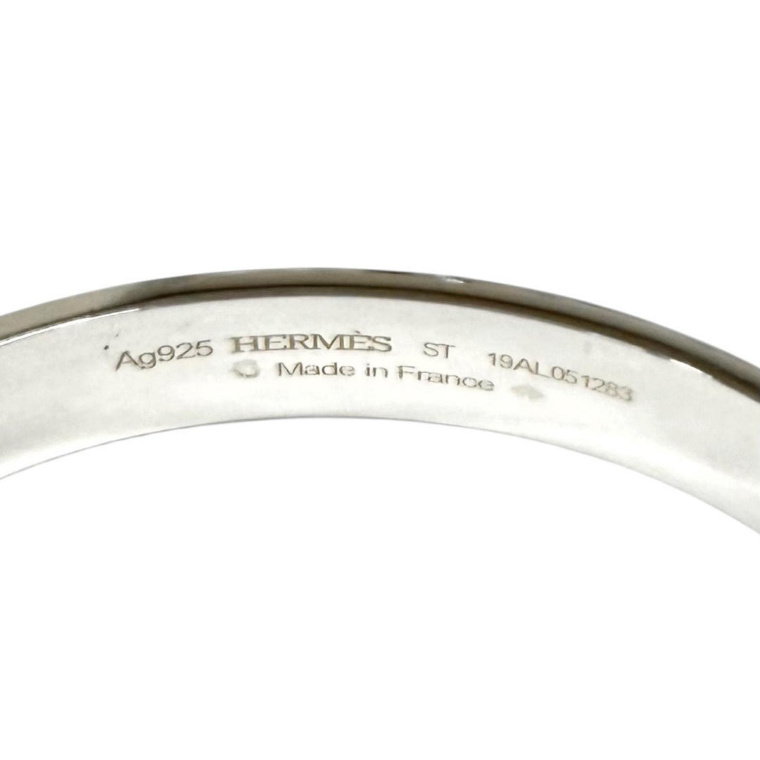 Great HERMES Bangle Collier de Chien Bracelet ST Silver AG925 Women
