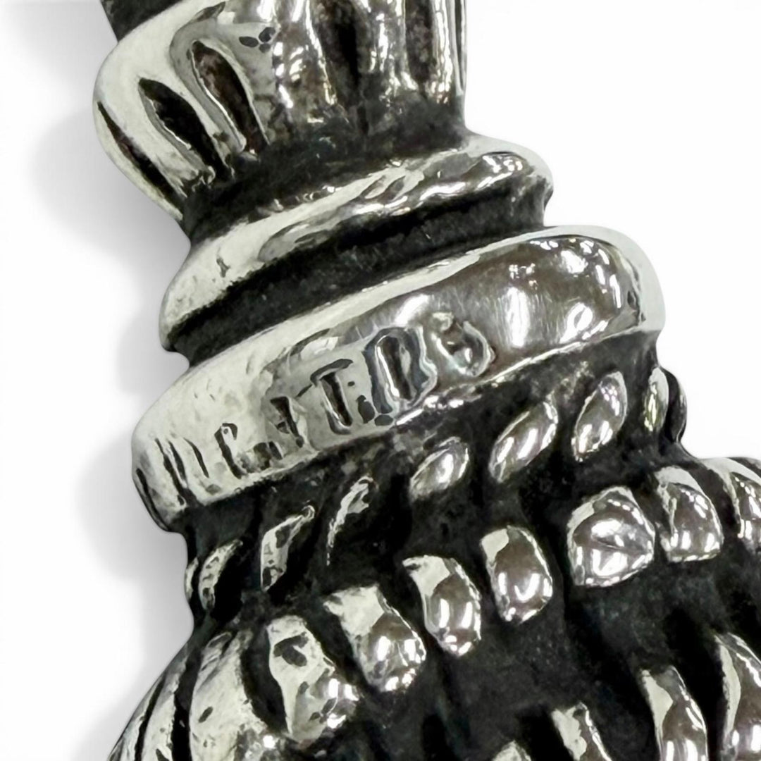 Excellent CHROME HEARTS Pendant top CROW Old Necklace Pendant Silver 925 mens
