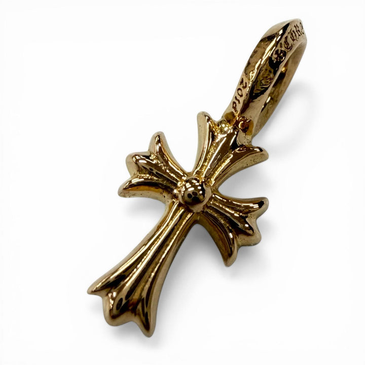 Excellent CHROME HEARTS Pendant top STACK CH CROSS V2 gold 22K