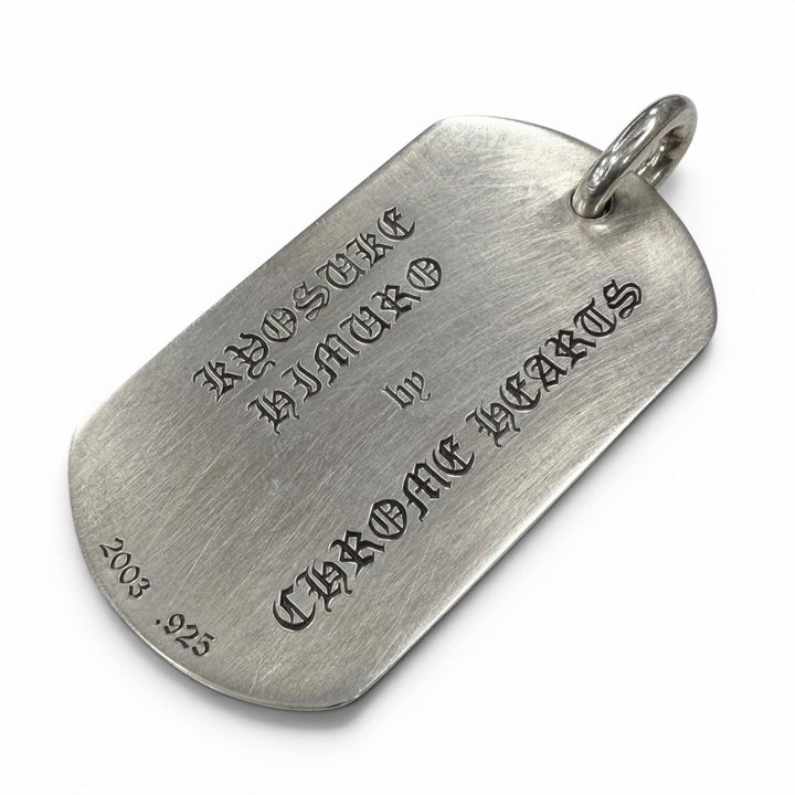Great CHROME HEARTS KYOSUKE HIMURO Pendant top Large Dog Tag Silver 925 mens