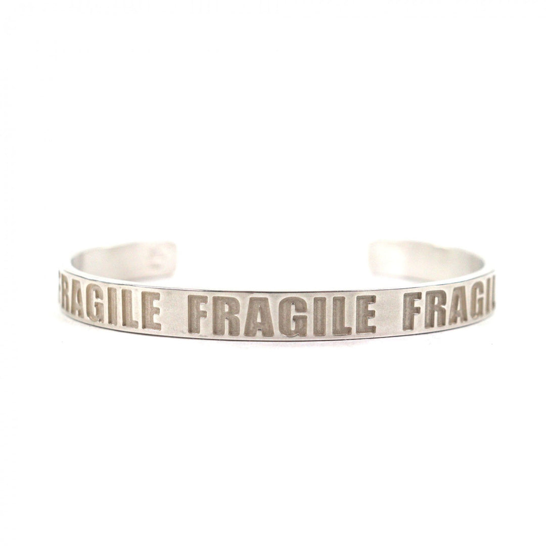 Great Maison Margiela 11 Bangle FRAGILE bracelet Silver 925 mens