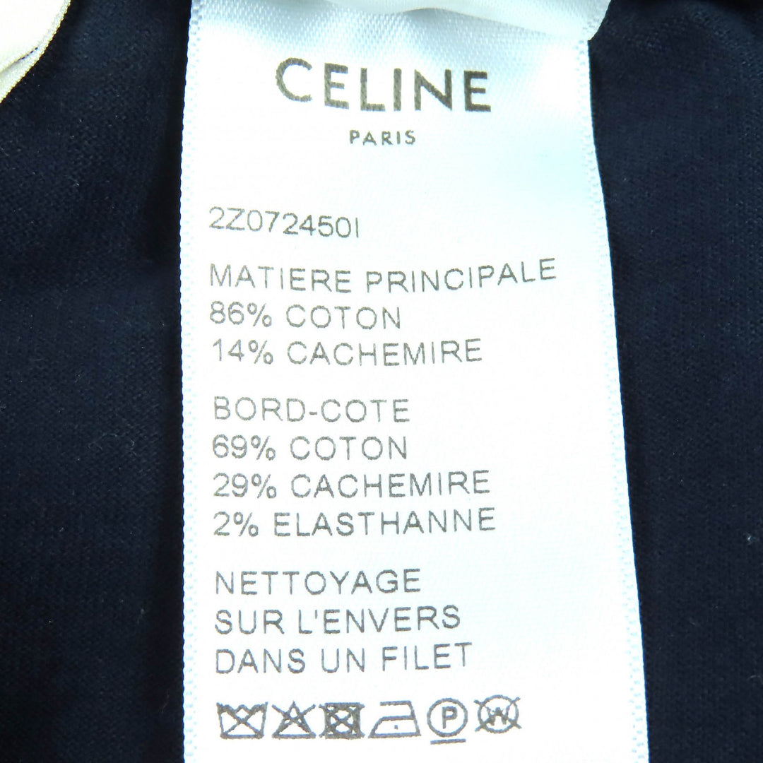 素晴らしい CELINE パンツ エディ トリオンフ 刺繍 スウェットシャツ ネイビー コットン L 2Z072450I